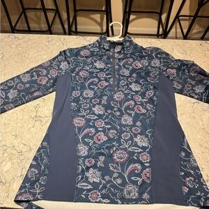 Kerrits Blue and Pink Floral Top